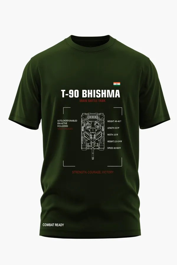 T_90_BHISHMA_MAIN_BATTLE_TANK_COTTON_T-SHIRT_-_Olive,_XL