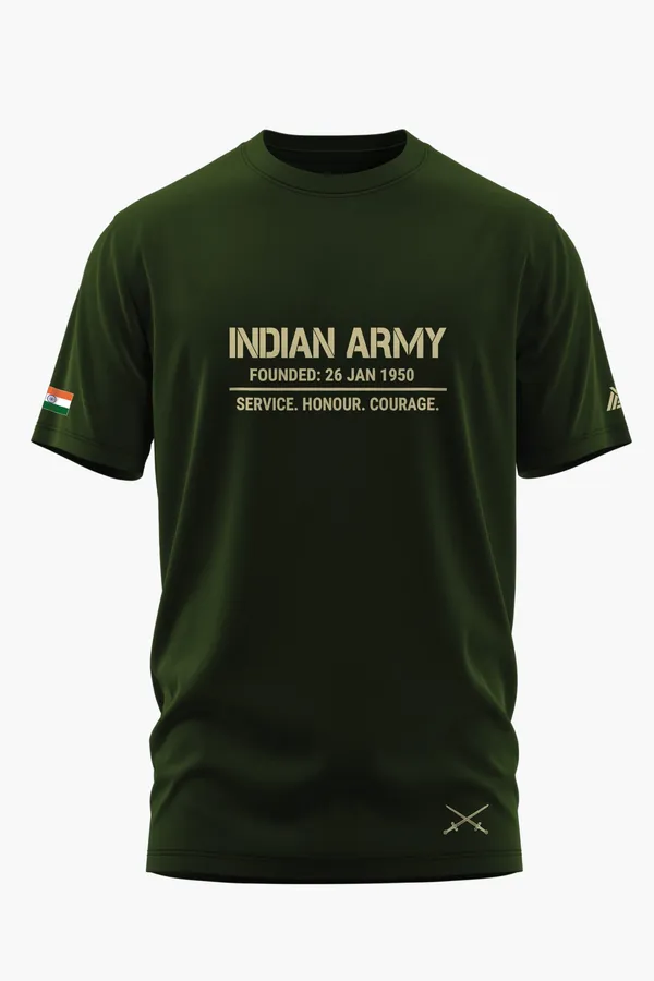 INDIAN_ARMY_FOUNDERS_SERIES_COTTON_T-SHIRT_-_Olive,_XL