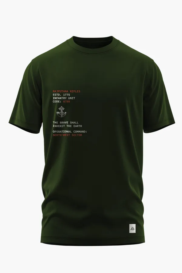 RAJPUTANA_RIFLES_INFANTRY_UNIT_COTTON_T-SHIRT_-_Olive,_XL