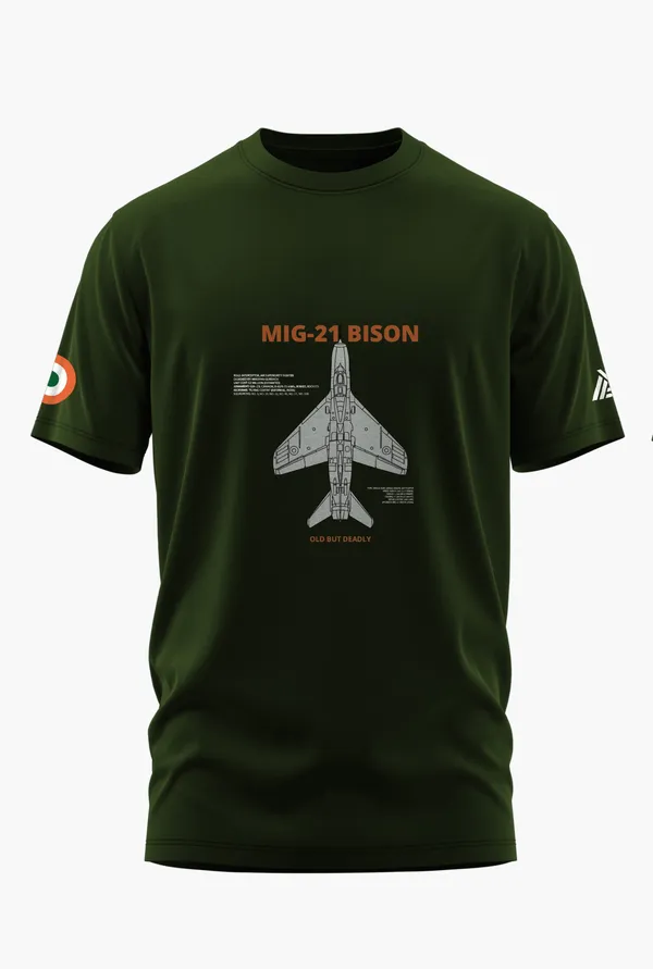 MIG-21_BISON_COTTON_T-SHIRT_-_Olive,_XL