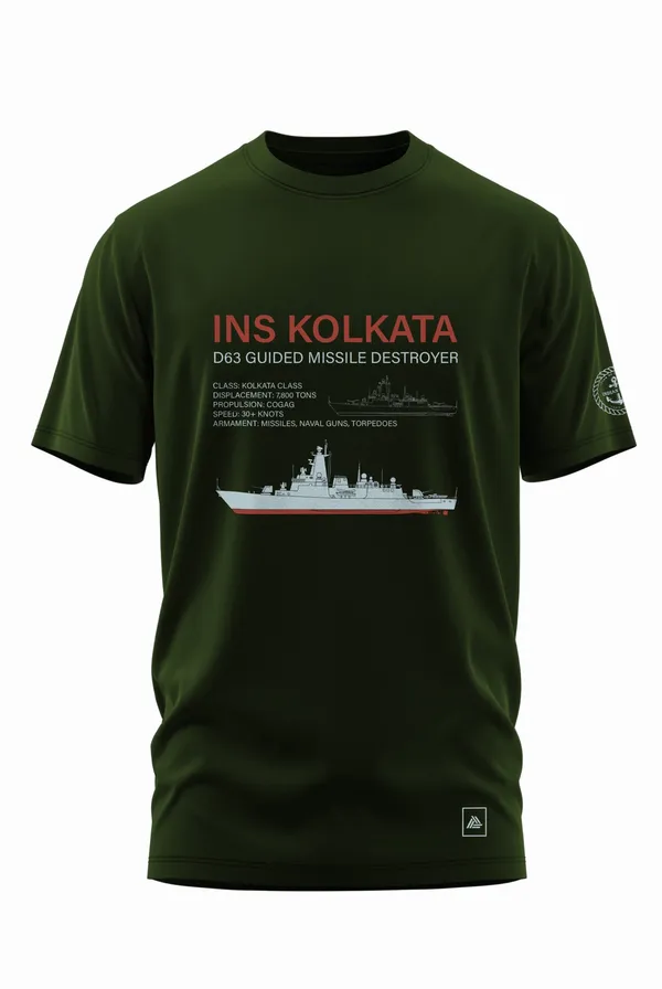 KOLKATA_CLASS_(D63)_COTTON_T-SHIRT_-_Olive,_XXL