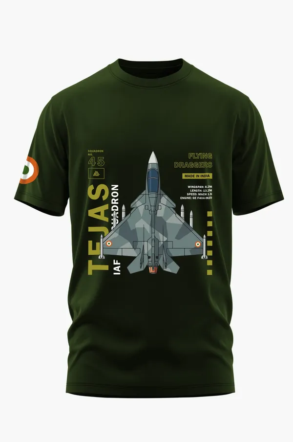 TEJAS_THE_FLYING_DRAGGERS_COTTON_T-SHIRT_-_Olive,_XL