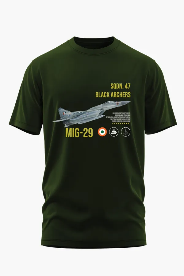 MIG_29_BLACK_ARCHERS_COTTON_T-SHIRT_-_Olive,_XL