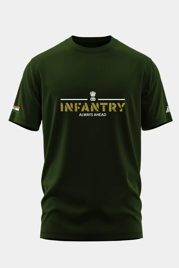INFANTRY_ALWAYS_AHEAD_COTTON_T-SHIRT_-_Olive,_XL