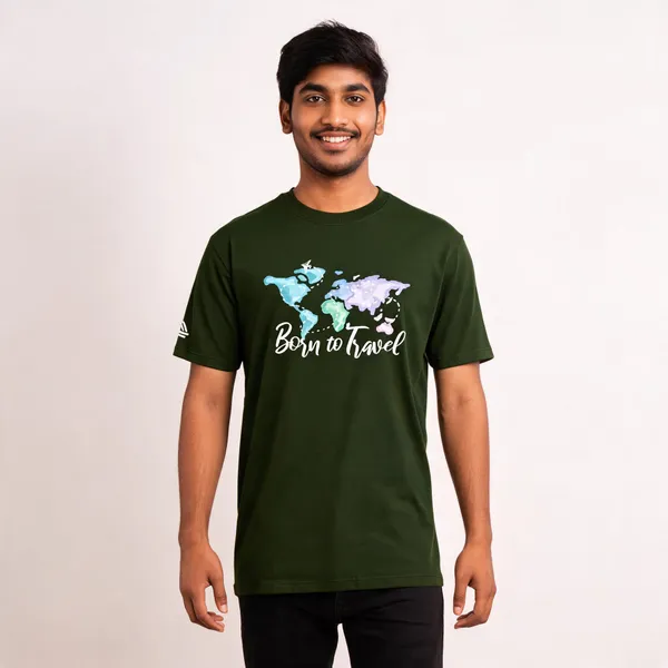 Olive_Cotton_Blend_Regular_Fit_Born_To_Travel_Round_Neck_T-Shirt_For_Men