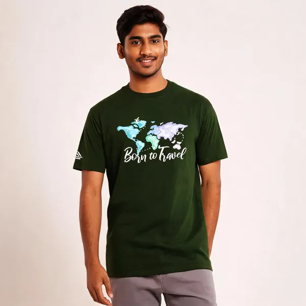 Olive_Cotton_Blend_Regular_Fit_Born_To_Travel_Round_Neck_T-Shirt_For_Men