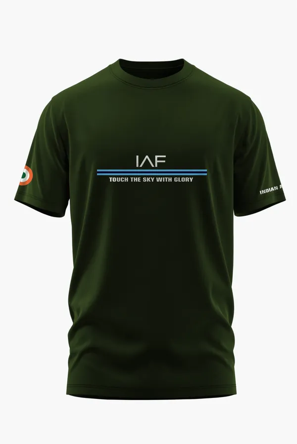 INDIAN_AIRFORCE_GLORY_STRIPE_COTTON_T-SHIRT_-_Olive,_XL