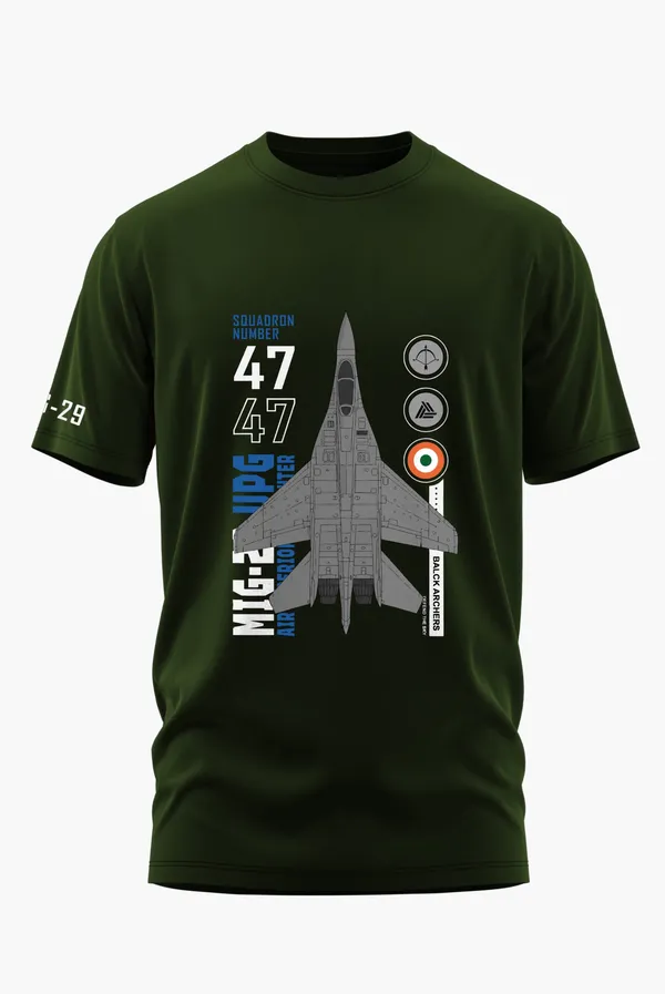 MIG_29_BLACK_ARRCHERS_COTTON_T-SHIRT_-_Olive,_XL
