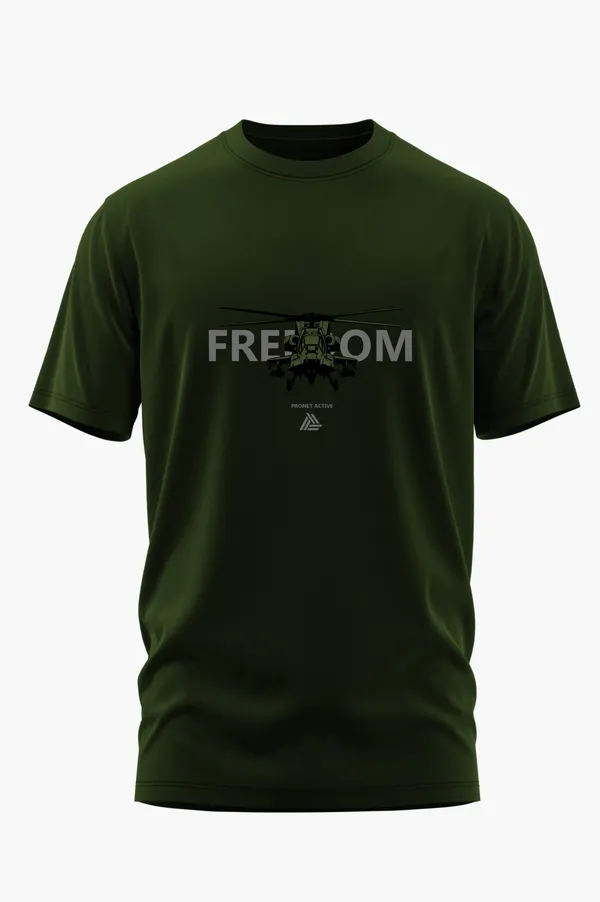 APACHE_HELICOPTER_FREEDOM_COTTON_T-SHIRT_-_Olive,_XL