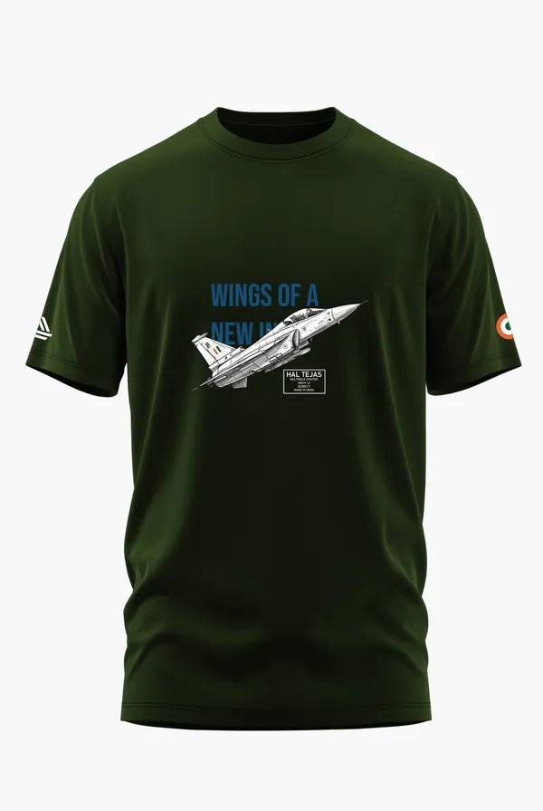 WINGS_OF_TEJAS_COTTON_T-SHIRT_-_Olive,_XL