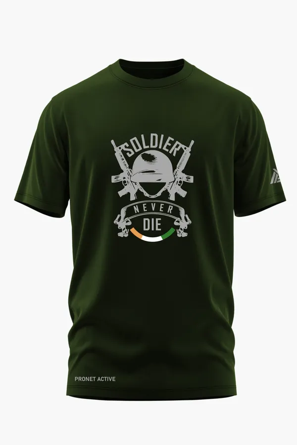 SOLDIER_NEVER_DIE_COTTON_T-SHIRT_-_Olive,_XL