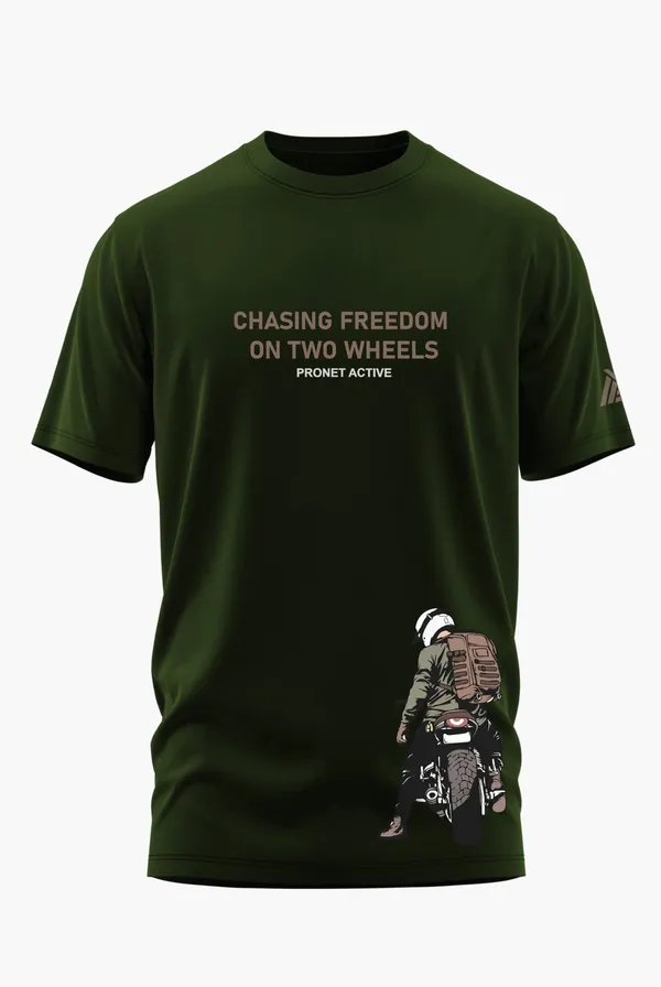 CHASING_FREEDOM_COTTON_T-SHIRT_-_Olive,_XL