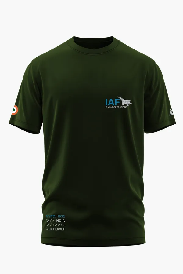 IAF_FLYING_OPERATIONS_COTTON_T-SHIRT_-_Olive,_XL