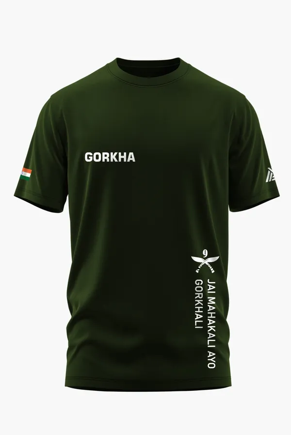 JAI_MAHAKALI_AYO_GORKHALI_COTTON_T-SHIRT_-_Olive,_XL