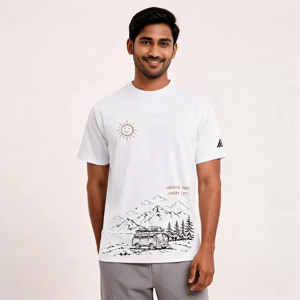 White_Cotton_Blend_Regular_Fit_Graphic_T-Shirt_For_Men