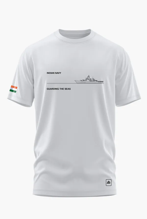 INDIAN_NAVY_GUARDING_THE_SEAS_COTTON_T-SHIRT_-_White,_XL