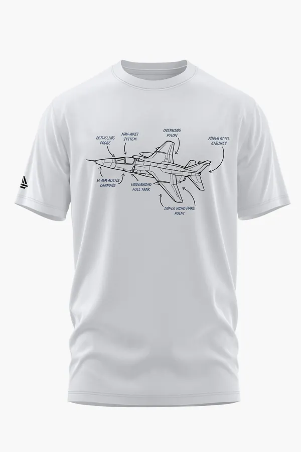 JAGUAR_AIRCRAFT_SCHEMATIC_COTTON_T-SHIRT_-_White,_XXL