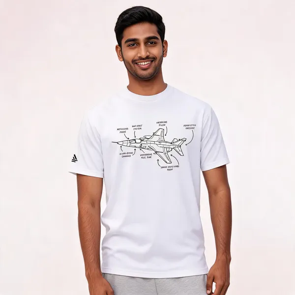 White_Cotton_Lycra_Regular_Fit_Jaguar_Aircraft_Print_T-Shirt_For_Men