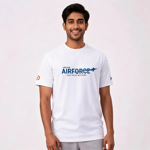 White_Cotton_Blend_Regular_Fit_Iaf_Stealth_T-Shirt_For_Men