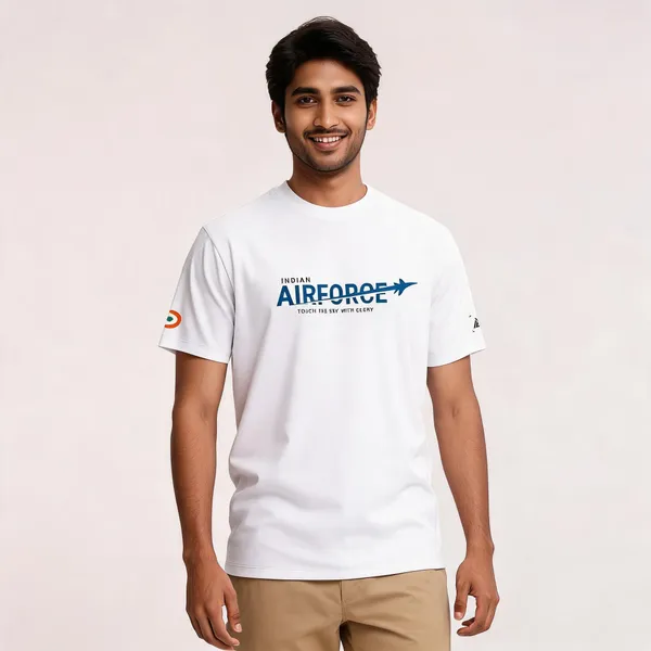 White_Cotton_Blend_Regular_Fit_Iaf_Stealth_T-Shirt_For_Men
