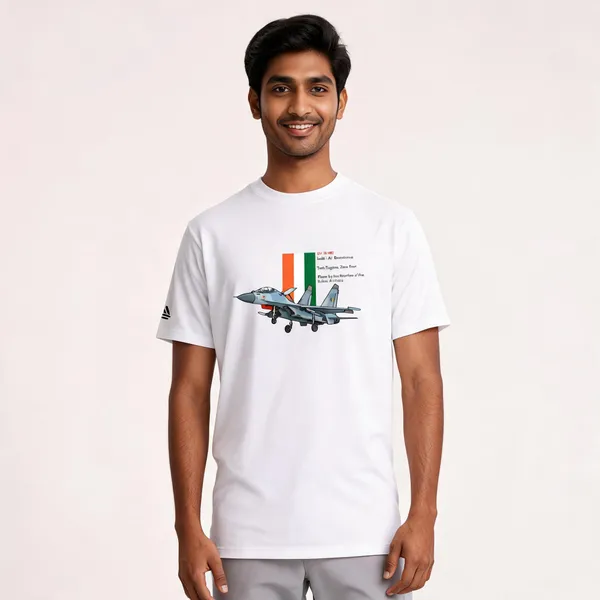White_Cotton_Blend_Regular_Fit_Sukhoi_Zero_Fear_Graphic_T-Shirt_For_Men