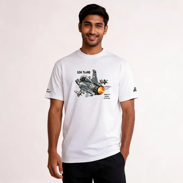 White_Cotton_Lycra_Regular_Fit_Tejas_Graphic_T-Shirt_For_Men