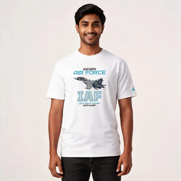 White_Cotton_Lycra_Regular_Fit_Iaf_Glory_Graphic_T-Shirt_For_Men