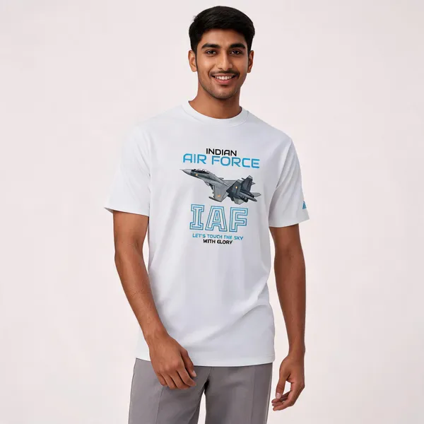 White_Cotton_Lycra_Regular_Fit_Iaf_Glory_Graphic_T-Shirt_For_Men