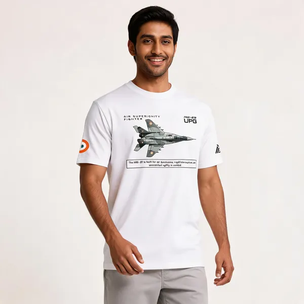 White_Cotton_Regular_Fit_Mig-29_Upg_Air_Superiority_T-Shirt_For_Men