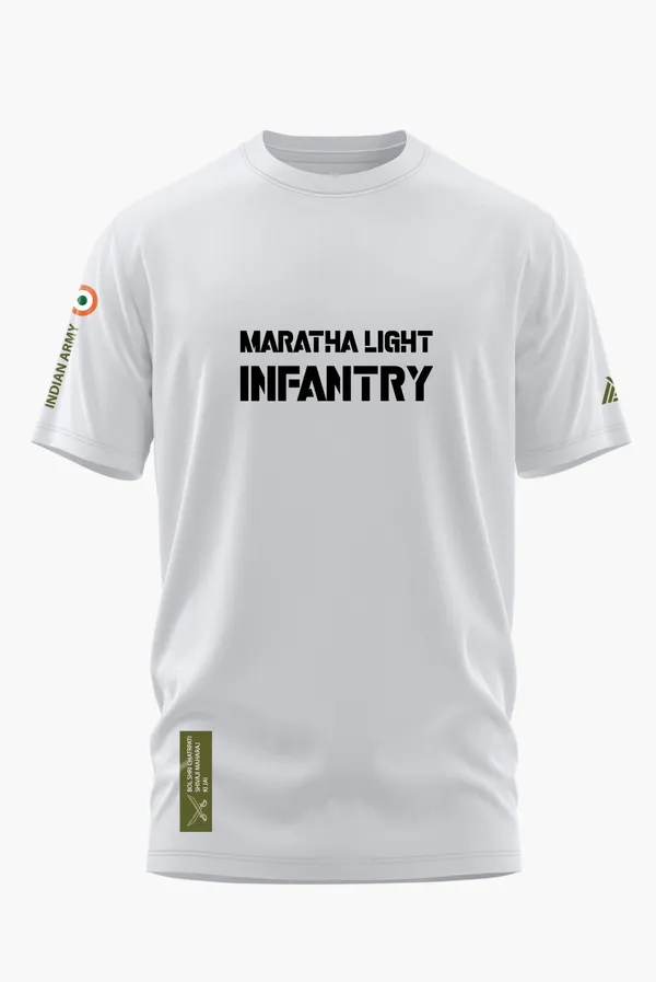 MARATHA_LIGHT_INFANTRY_THE_WARRIOR_COTTON_T-SHIRT_-_White,_XL