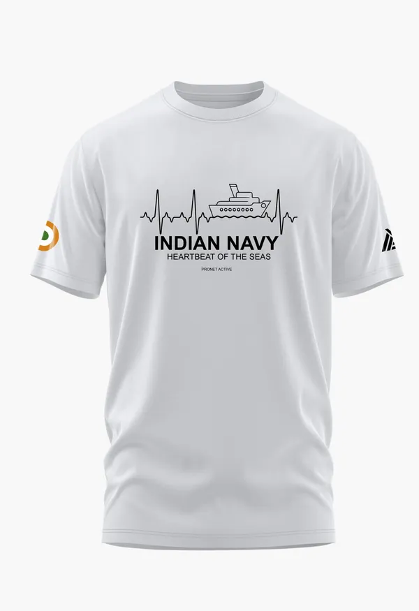 NAVY_HEARBEAT_COTTON_T-SHIRT_-_White,_XL