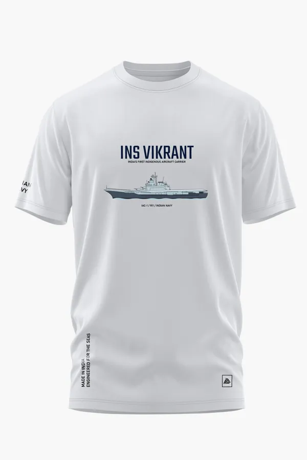 INS_VIKRANT_–_AIRCRAFT_CARRIER_COTTON_T-SHIRT_-_White,_XXL