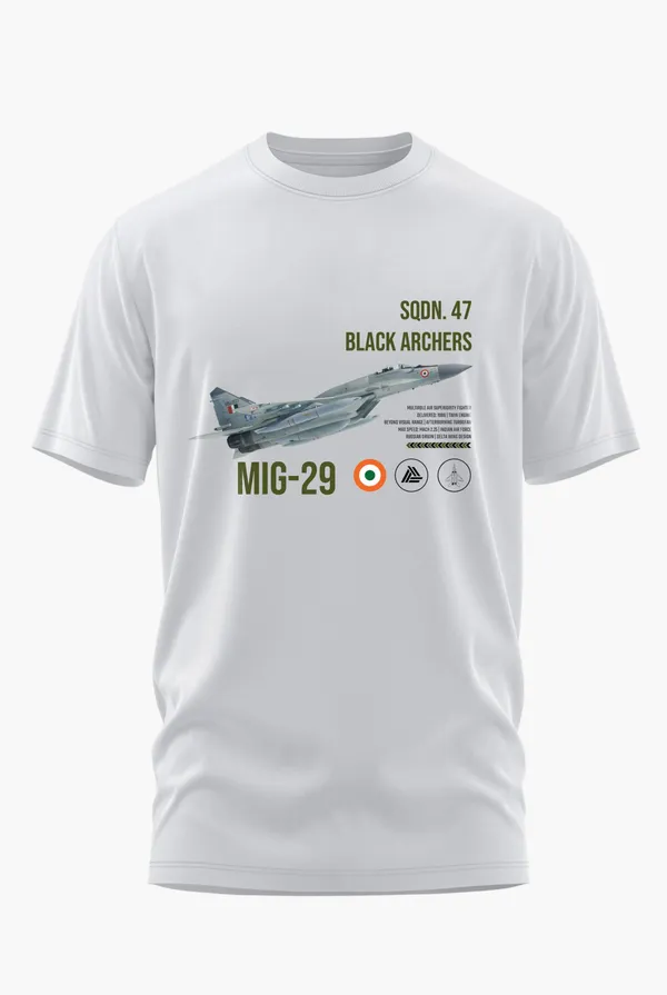 MIG_29_BLACK_ARCHERS_COTTON_T-SHIRT_-_White,_XL