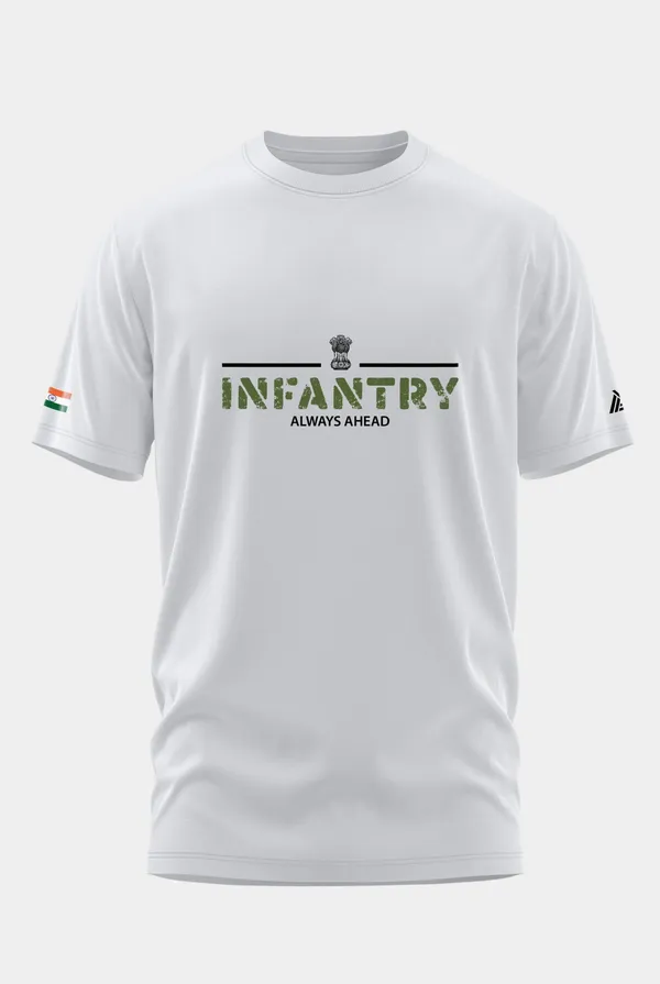 INFANTRY_ALWAYS_AHEAD_COTTON_T-SHIRT_-_White,_XL