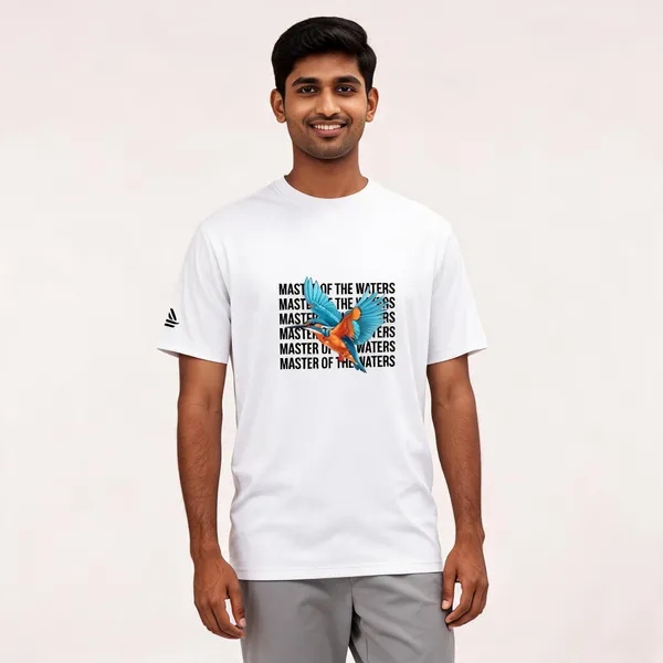 White_Cotton_Blend_Regular_Fit_Kingfisher_Strike_T-Shirt_For_Men