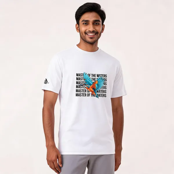 White_Cotton_Blend_Regular_Fit_Kingfisher_Strike_T-Shirt_For_Men