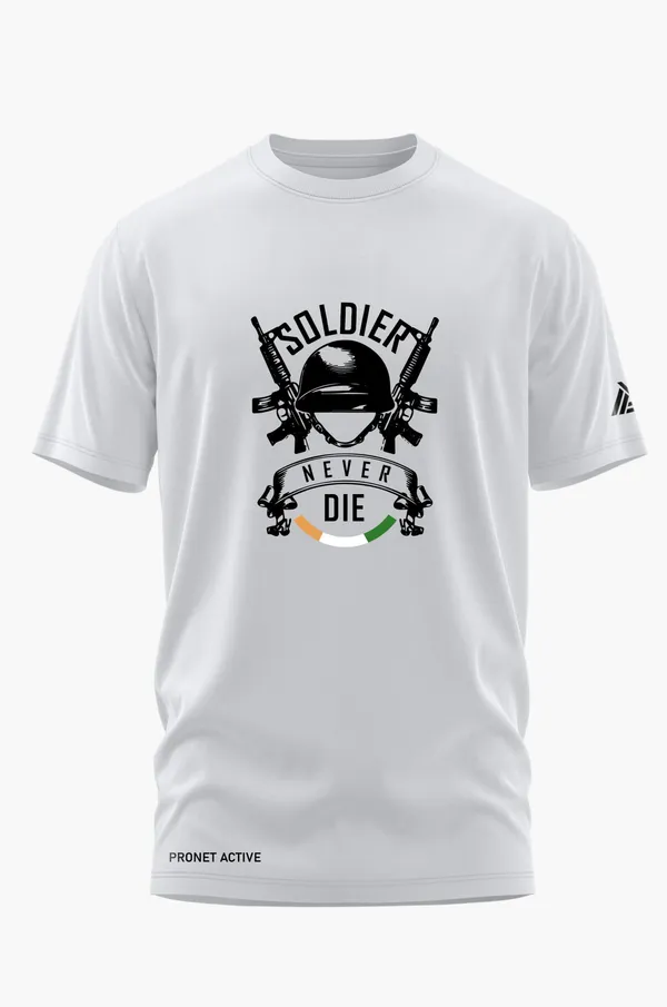 SOLDIER_NEVER_DIE_COTTON_T-SHIRT_-_White,_XL