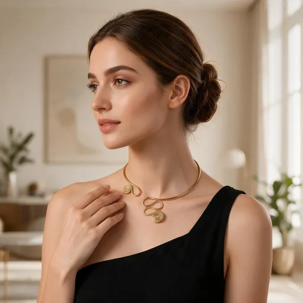 Gold_Brass_Choker_Necklace_For_Women