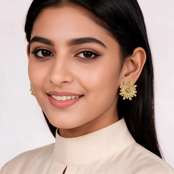 Gold_Brass_Stud_Earrings_For_Women