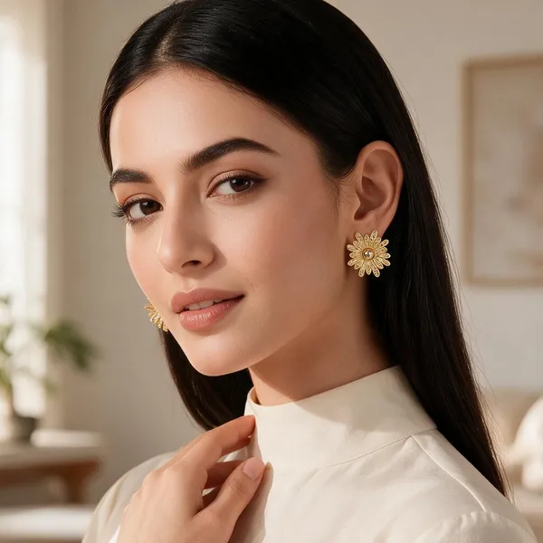 Gold_Brass_Stud_Earrings_For_Women