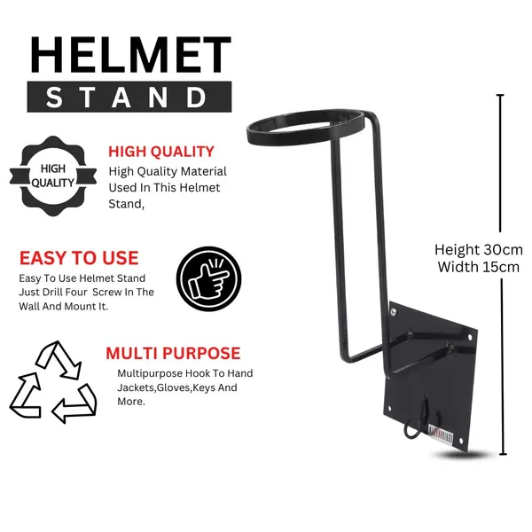 Grandbiker_Motorcycle_Accessories_Iron_Helmet_Holder_Hanger_Rack_Jacket_Hook_Gifts_(Black).