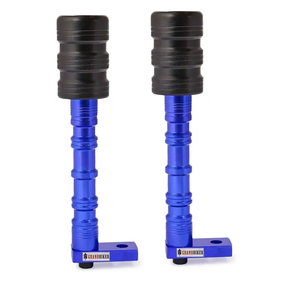 Grandbiker_2_pieces_Frame_Slider_Ball_Crash_Guard_for_KTM_DUKE200/390_Kawasaki_Ninja_and_R15_V3_TVS_Akula_Universal_for_All_Bike_(Blue)