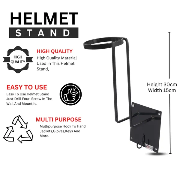 Grandbiker_Wall_mountable_Helmet_Stand_(_Black)