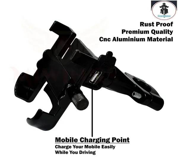Grandbiker_Universal_Bike_Mount_Holder_Metal_Body_360_Degree_Rotating_Handlebar_Metal_Body_Cradle_Stand_for_Bicycle,_Motorcycle,_Scooty_Fits_All_Smartphones_(CNC_Metal_Holder_with_USB_Charger)