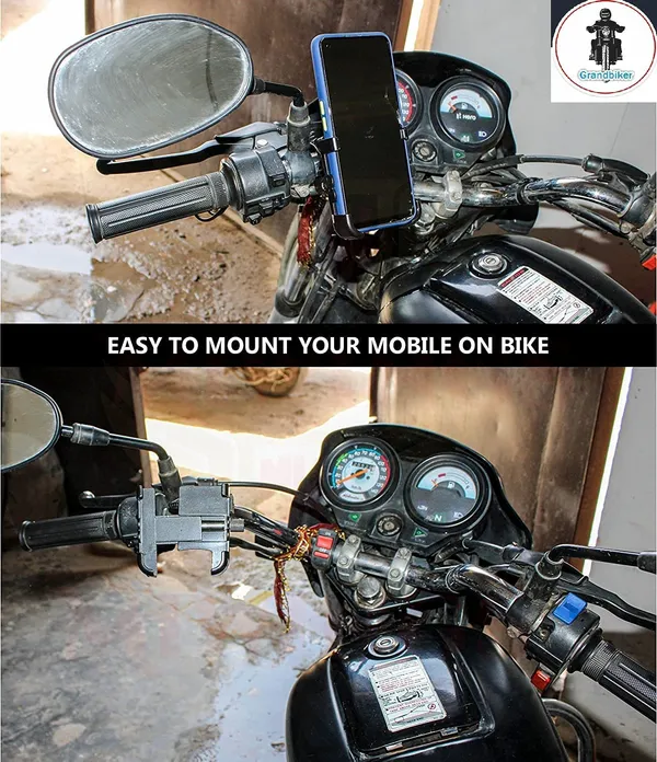 Grandbiker_Universal_Bike_Mount_Holder_Metal_Body_360_Degree_Rotating_Handlebar_Metal_Body_Cradle_Stand_for_Bicycle,_Motorcycle,_Scooty_Fits_All_Smartphones_(CNC_Metal_Holder_with_USB_Charger)