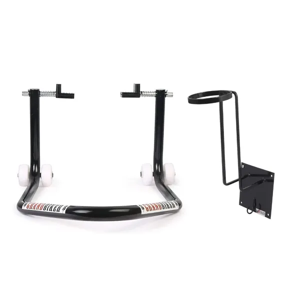 Grandbiker_Rear_Paddock_Stand_with_Swing_Arm_Rest_and_Motorcycle_Accessories_Iron_Helmet_Holder_Hanger_Rack_Jacket_Hook_Gifts_(Black)
