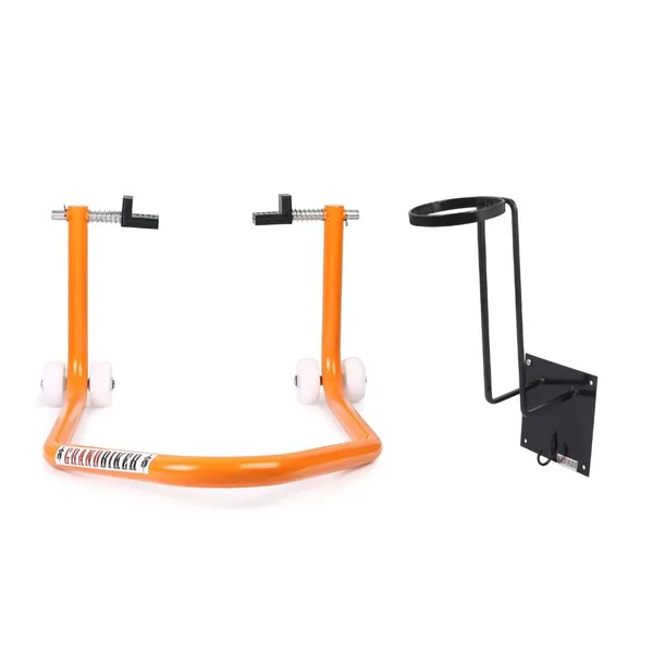 Grandbiker_Rear_Paddock_Stand_with_Swing_Arm_Rest_and_Motorcycle_Accessories_Iron_Helmet_Holder_Hanger_Rack_Jacket_Hook_Gifts_(Orange)