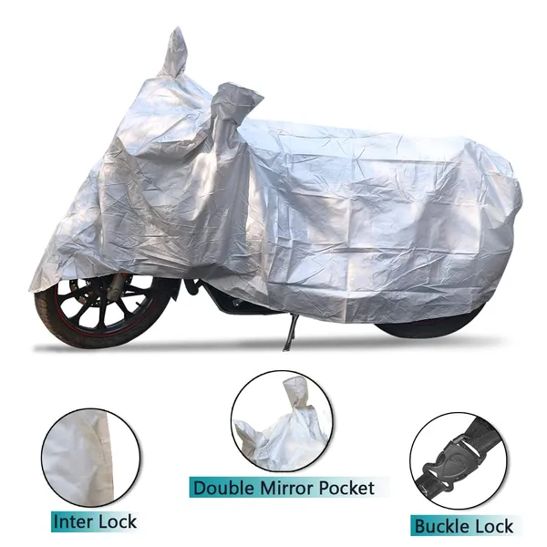 Grandbiker_Bike_Cover_-_RE_Classic_350_|_Water_Resistant_|_Dust_and_Heat_Protection_|Mirror_Pockets_|_5-Thread_Interlock_Stitching_|_Motorcycle_Cover_(Silver)