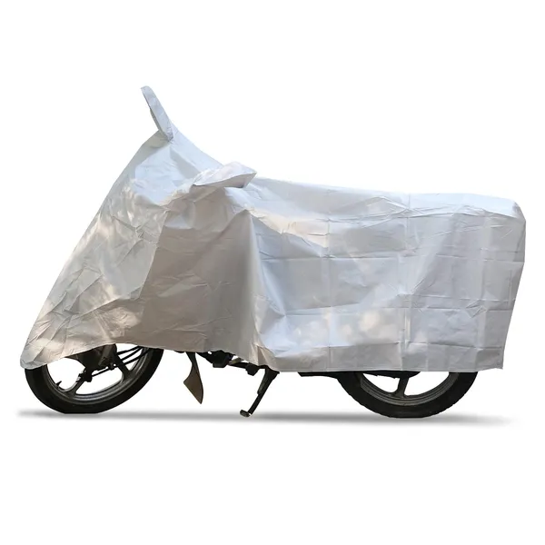 Grandbiker_Bike_Cover_for_Splendor_-_Water_Resistant_Dust_and_Heat_Protection_|Mirror_Pockets_|_5-Thread_Interlock_Stitching_|_Motorcycle_Cover_(Silver)