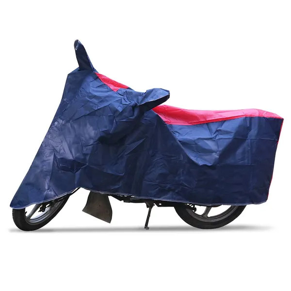 Grandbiker_Bike_Cover_for_Splendor_-_Water_Resistant_Dust_and_Heat_Protection_|Mirror_Pockets_|_5-Thread_Interlock_Stitching_|_Motorcycle_Cover_(Blue/Red)